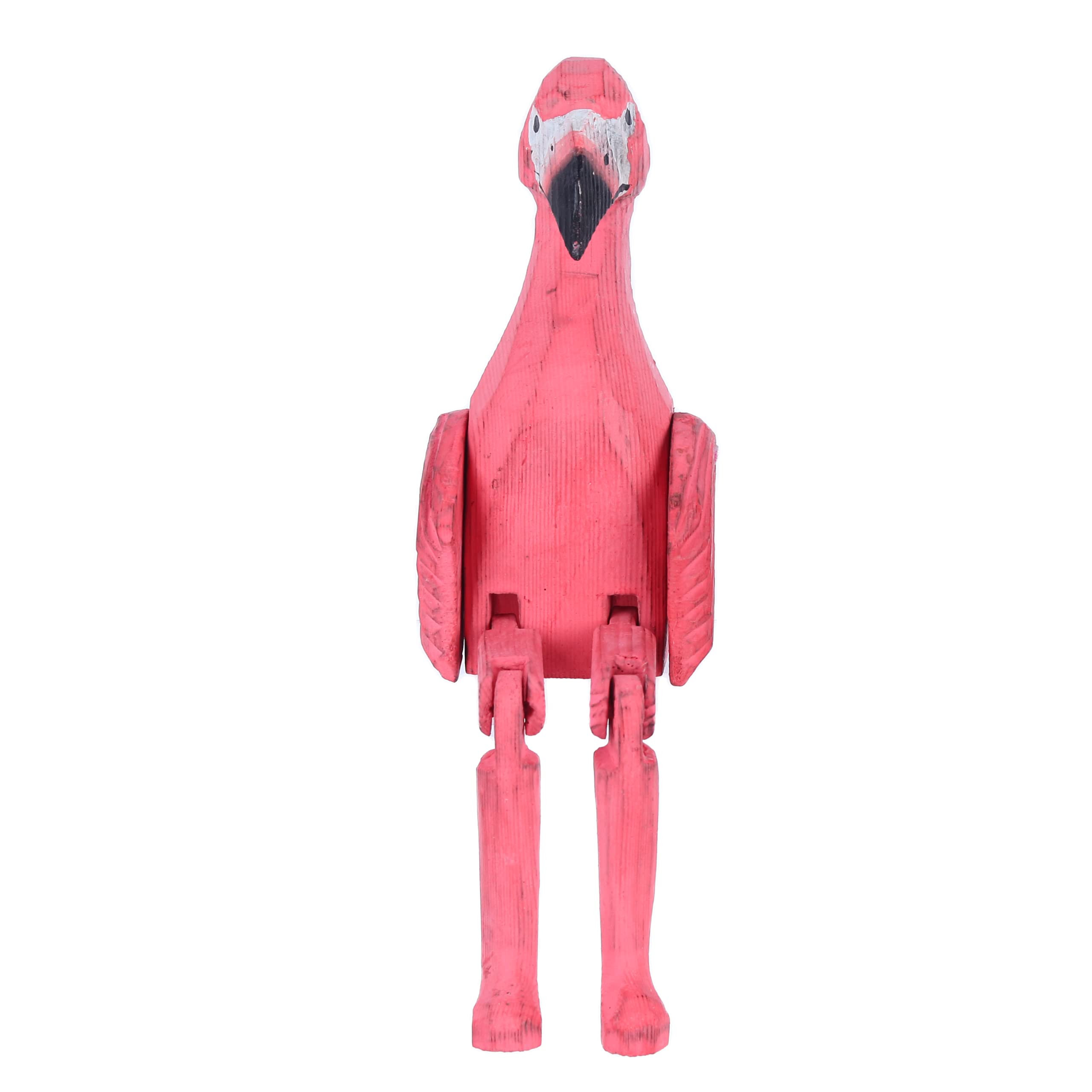 Servette Home Flamingo Shelf Sitter Figurines with Dangling Legs for Kitchen Décor
