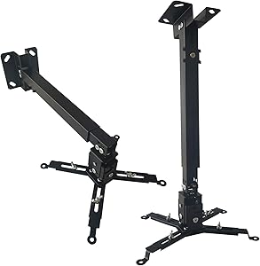 Projector Mount Universal Wall or Ceiling Projection Mount Bracket with Adjustable Height and Extendable Arms Mount for Home and Office Projector