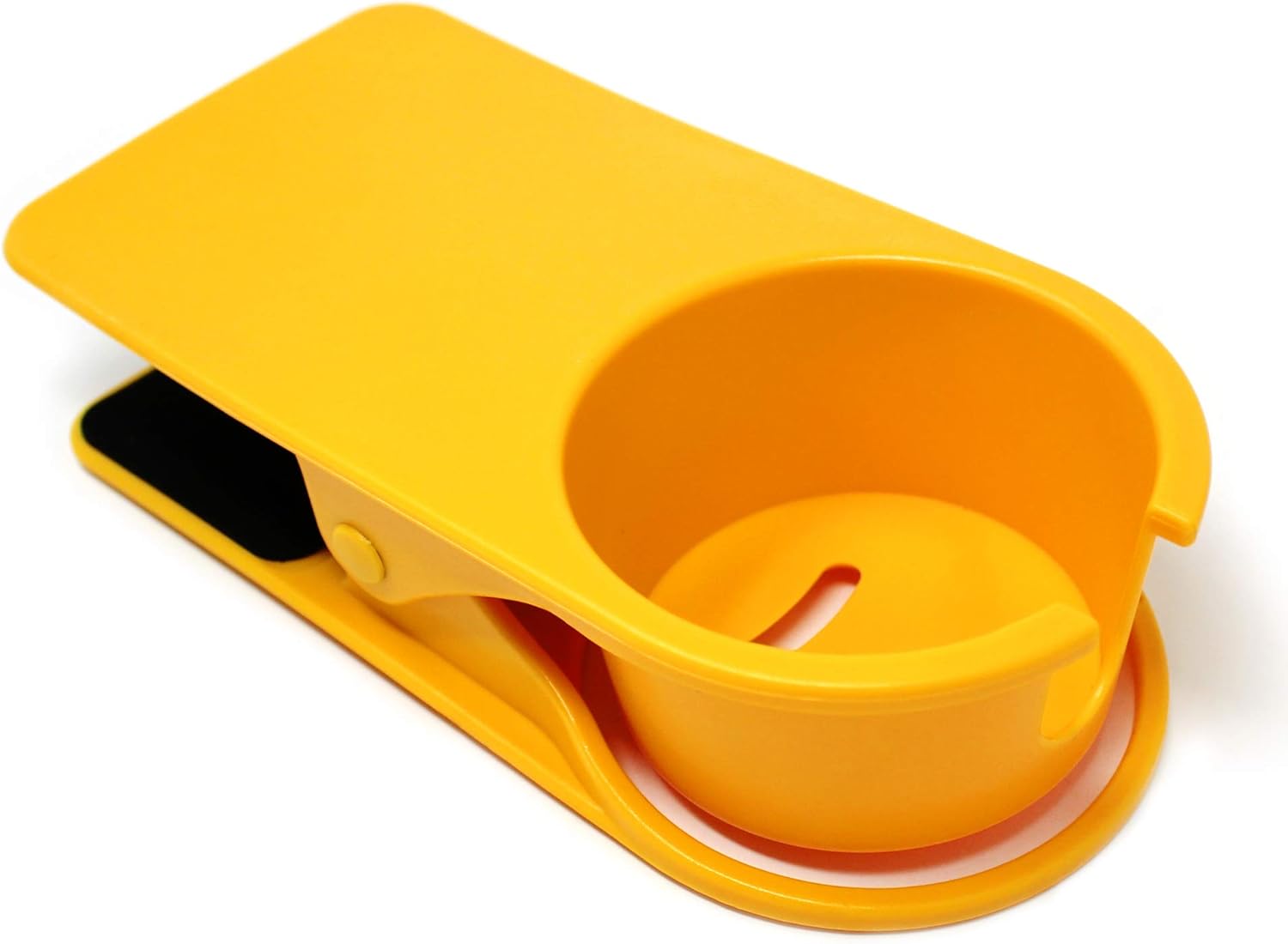 Sometheme Special Cup Holder Clip for Home Office Table Desk Edge Coffee Mug Holder Portable Cupholder Caddy Clamp (Yellow)