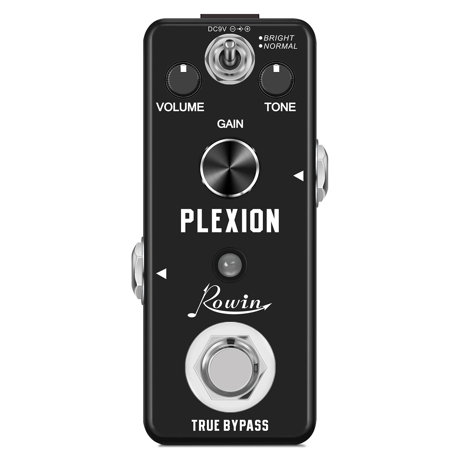 Rowin Plexion Distortion Pedal for Guitar & Bass with Bright and Normal Mode True Bypass