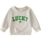 GLIGLITTR Toddler Baby Boy Girl St. Patricks Day Sweatshirt Irish Lucky Clover Shamrock Shirt Long Sleeve Pullover Outfit Top