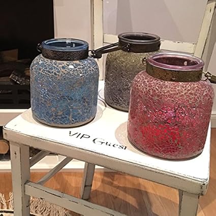 Windlicht BOHO CHIC Mosaik Glas Laterne 3 Farben Ethno ... Windlicht BOHO CHIC Mosaik Glas Laterne 3 Farben Ethno ...