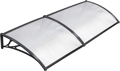 Yaheetech Outdoor Window Awning Porch Canopy 240 x 80 x 23 cm Black