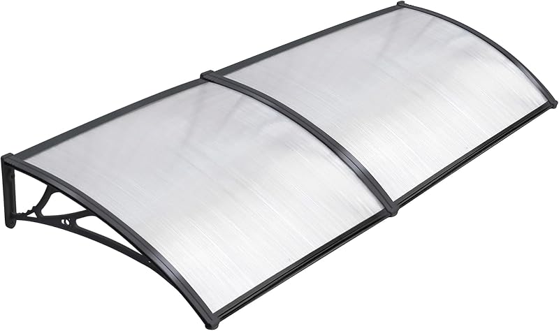 Yaheetech Outdoor Window Awning Porch Canopy 240 x 80 x 23 cm Black