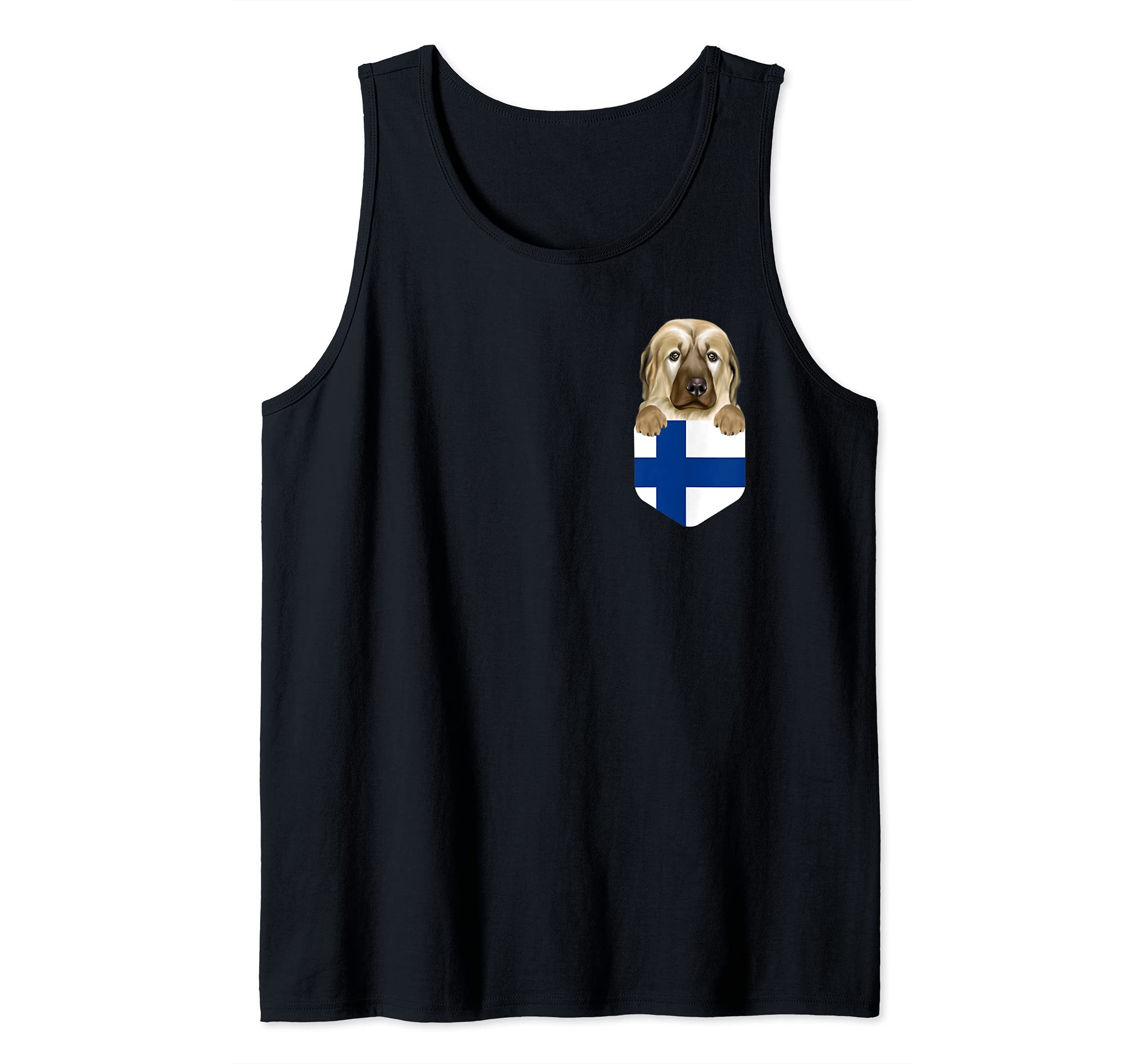 Finland Flag Anatolian Shepherd Dog Dog In Pocket Tank Top