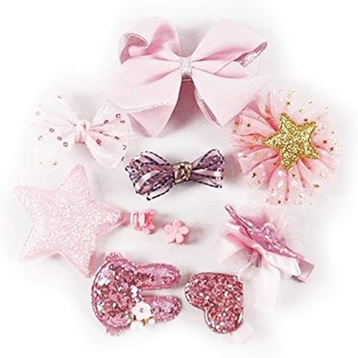 Amazon Com Usong 10 Pcs Box Girls Big Bow Hair Clips Grips Kids