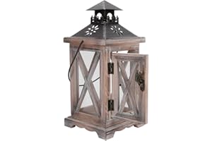 RASTKY Retro Wooden Candlestick with Classic Iron Stand, Safe and Elegant Home Decorative Ornament, 11" X 4.9" X 4.9" Colleag