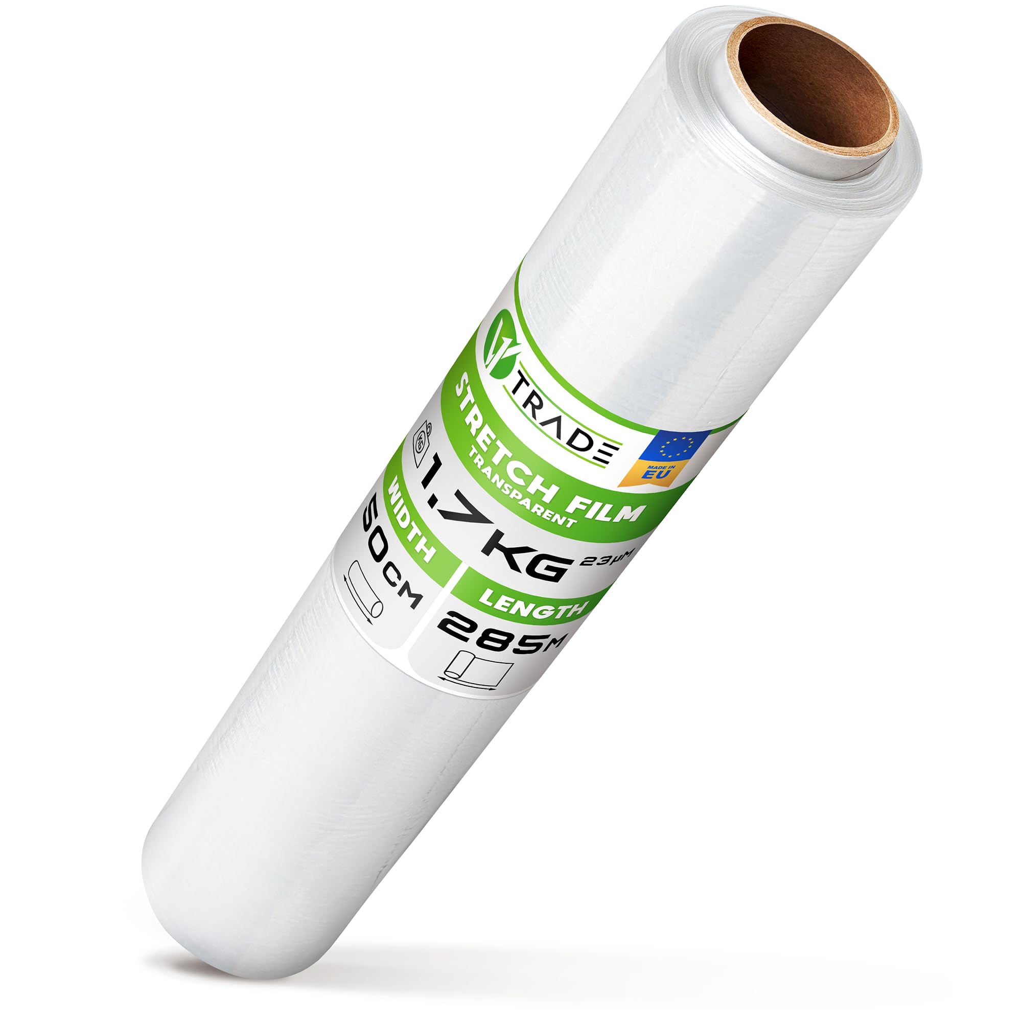 V1 Trade Stretch Film Transparent - Wrapping Film - Hand Stretch 285 Meters Long and 50 cm Wide - Packaging