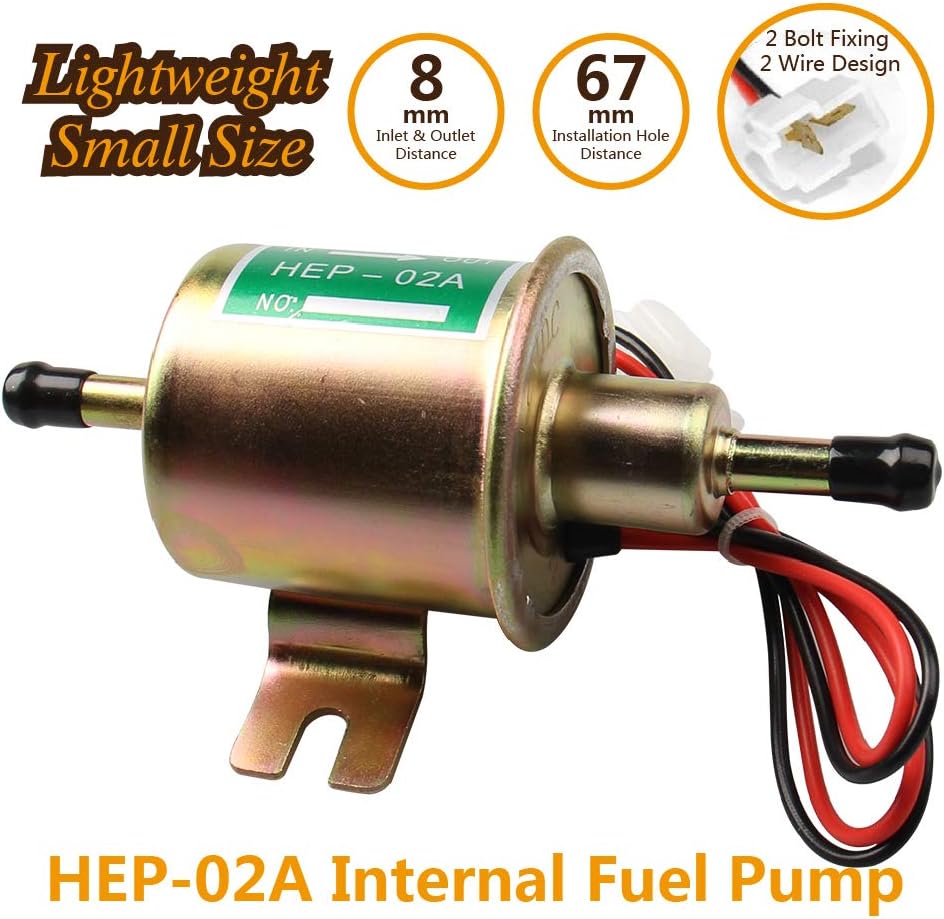 CarBole 12V Universal Electric Fuel Pump, High Performance Low Pressure