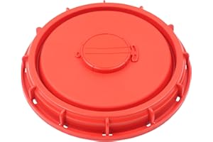 DTNESS 245mm IBC Tote Lid Cover with Vent Hole 9.7 inch, Plastic IBC Tank Cap, Red Water Tank Liquid Storage Thick Cap with Gasket for Chemical, Food, Industries Storage