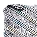 ZIPIT Metallic Big Pencil Case/Cosmetic Makeup Bag, Silver-Rainbow