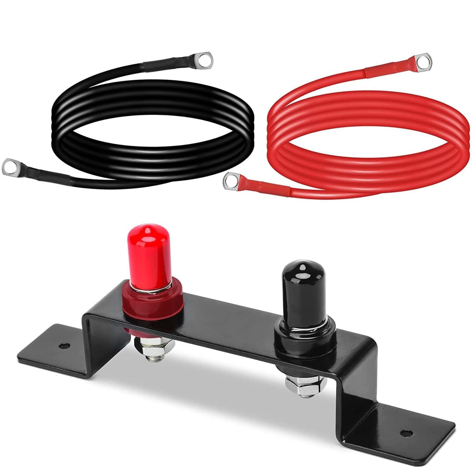 Photo 1 of Battery Jump Post Kit,Waterproof Battery Charging Post,Remote Battery Jumper Terminals Relocation Kit with 49in Cable &Mounting Bracket,for UTV ATV Car Trucks RV Tractor Boat Charging Post Cables