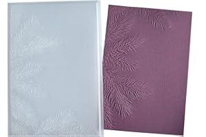 Arbuya 3-D Evergreen Leaves Plastic Embossing Folders for Card Making or Journaling Christmas Pine Leaves Embossing Folder for Paper Crafting