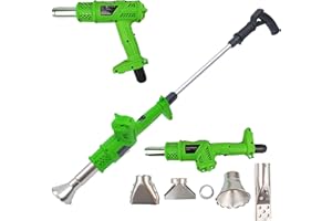 NAWESRVA 3-in-1 Electric Weed Burner Wand - 1500W Garden Weed Eater - Heat Gun with Adjustable Temperature, Nozzle Replacements for Flame Weeding, Roofing, and Ice Melting – Eco-Friendly, Safe, High Power