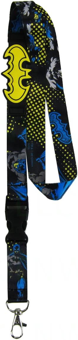Officially Licensed Quick Release Key Clip Lanyard and Plastic Charm - Batman