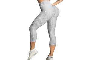 GILLYA Butt Lift Yoga Pants Seamless Ruched Butt Leggings Butt Lift Textured Anti-Cellulite Booty Lifting TIK Tok Leggings