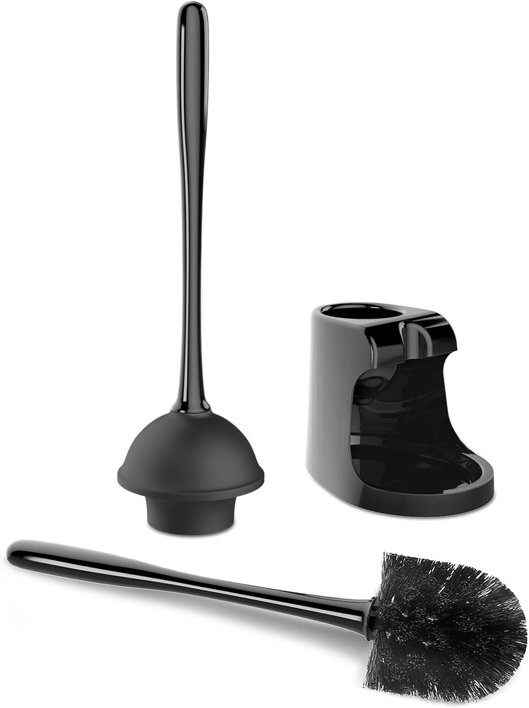 MR.SIGA Toilet Plunger and Bowl Brush Combo for Bathroom Cleaning, Black, 2 Sets: Home & Kitchen