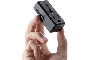 EPICKA Universal Travel Adapter, Mini International Power Adapter Wall Charger, Pocket Size Worldwide Plug Adapter Travel Essentials (Pocket 100, Black)