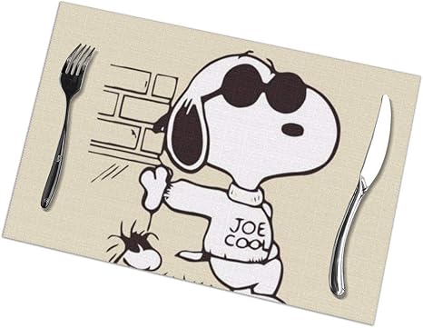 Amazon Co Jp スヌーピーはサングラスをかけています ランチョンマット 滑り止め 断熱 家庭レストラン用 食卓飾り お手入れ簡単 かわいい おしゃれ 6枚セット プレース マット Home Kitchen