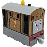 Thomas &amp; Friends Toby Metal Diecast, All Engines Go, Fisher-Price Push-Along Toy Train for Preschool Kids Ages 3+, HTN28