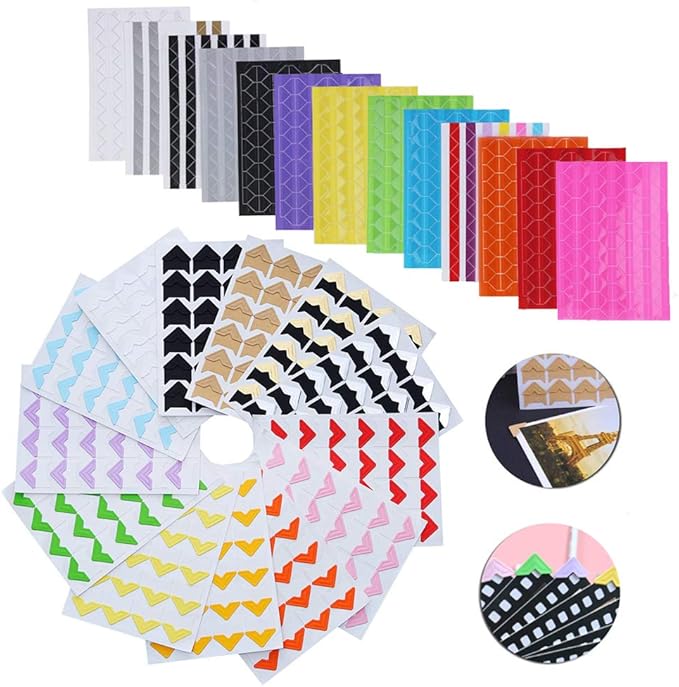 1438Pcs Photo Corners Stickers, Self Adhesive Photo Mounting Sticker