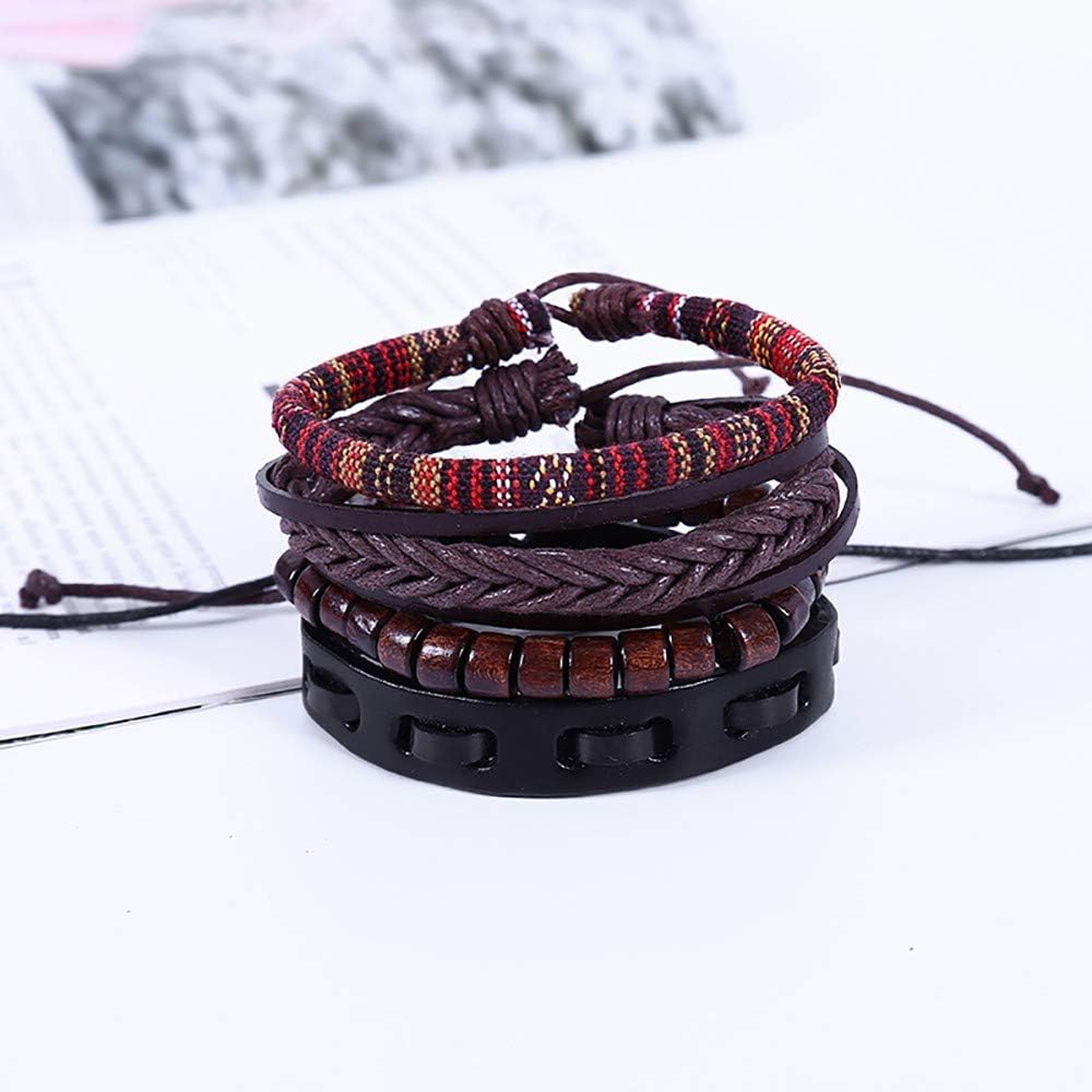 Braided Bracelet Vintage Hand-Woven Multi-Layer Leather Bracelet Jewelry