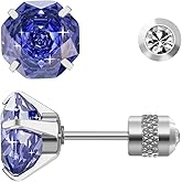 Titanium Stud Earrings, Rose-cut Zirconia Earrings Studs, Hypoallergenic & Nickel Free, Ideal for Sensitive Ears, Everyday Jewelry, Minimalist Elegant Design, Gift Box Included