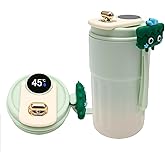 GENDLTHIJ Portable Coffee Mug, Stainless Coffee Tumbler With Temperature Display, Smart insulated coffee mug with lid fot Summer Cold Storage Car (Gradient Green)