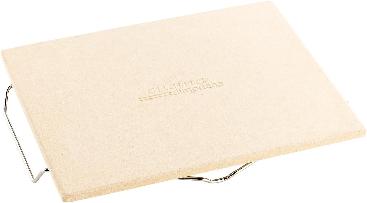 Cucina di Modena Bread Stone: Pizza Stone with Metal Frame Rectangular 38 x 30 cm