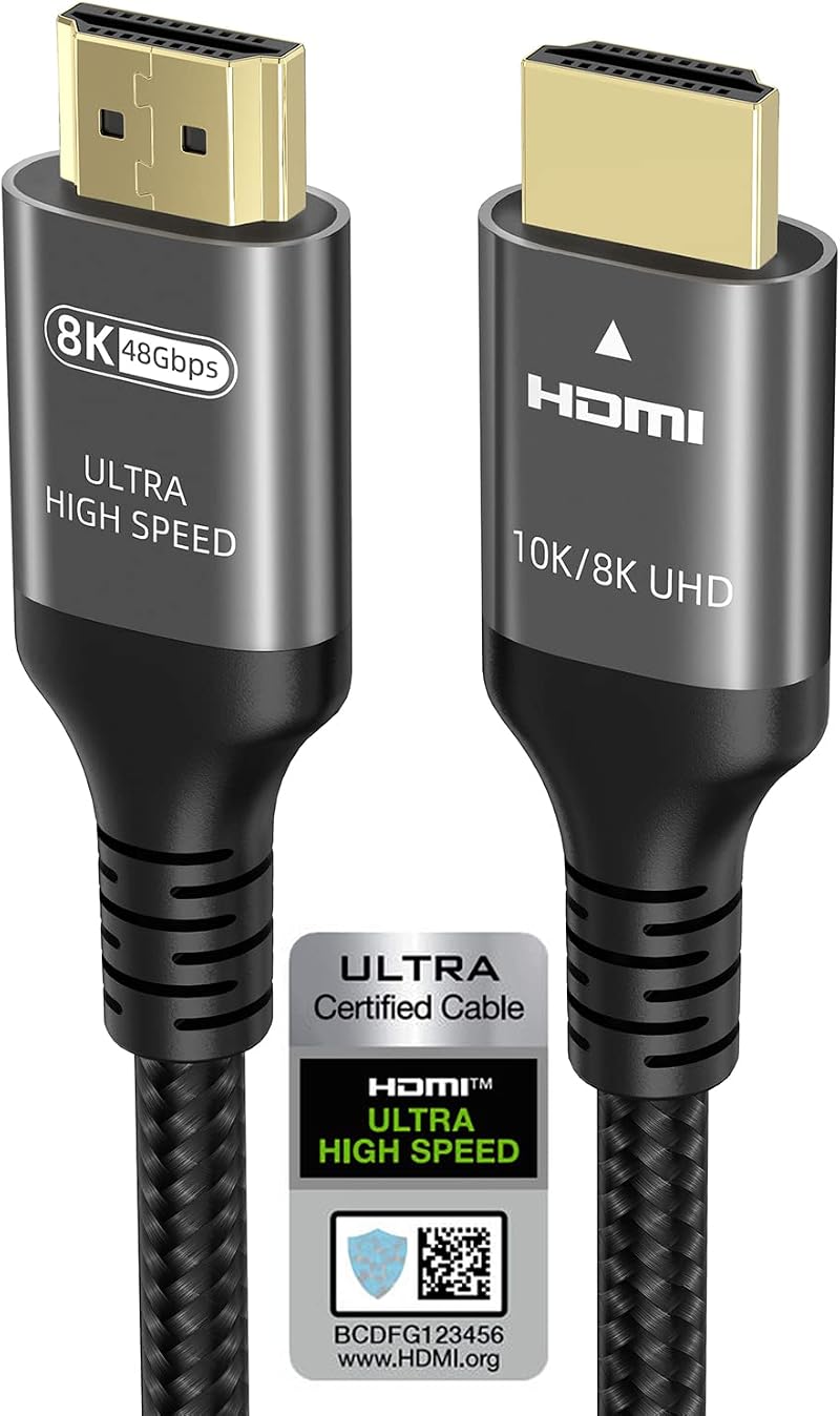 Ubluker Ultra High Speed HDMI Cable 48Gbps 3M Certified 8K 4K 240Hz HDR10+ eARC