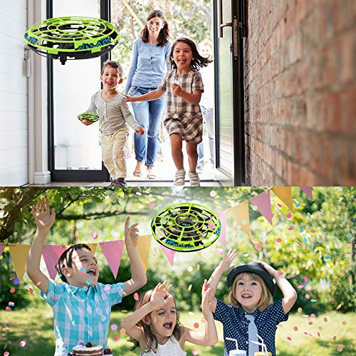 Baztoy Flying Ball RC UFO Mini Drone Flying Saucer Toys Hand Controlled Top Remote Control Fly Toy New Xmas Gifts with Cool LED Light Indoor Outdoor for Kids, Adults, Girls and Boys