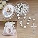 WE First Holy Communion Scented Rosary Favor - 12 Rosaries with individual Gift box (6mm, White)
