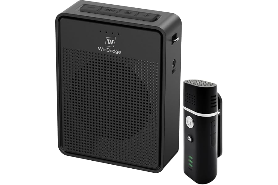 Voice Amplifier with Bluetooth & Wireless Lavalier Microphone B006 15W | Portable Teacher Microphone and Speaker System with One-Touch Mute, 98FT+ Range for Teaching, Training, Tours and Meetings