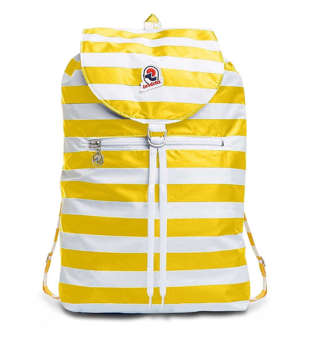 Invicta Backpack, VINTAGE NEXT; Minisac Drawstring Backpack, Casual Daypack, Unisex, One Size 8 LT, For Day Trips & Free Time, with Hip-Belt, packable, Italian Design, bicolor yellow/white