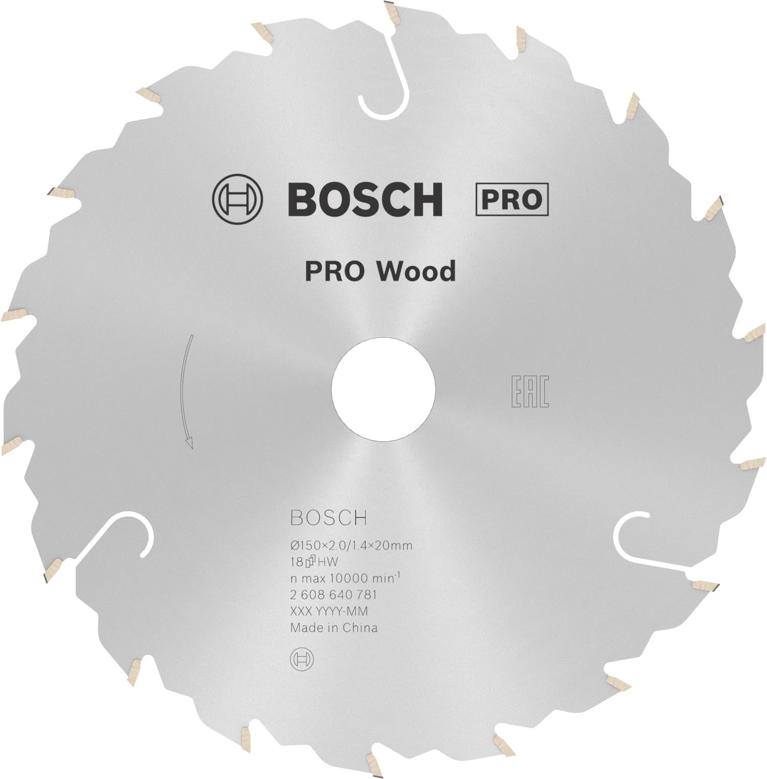 Bosch 1x PRO Wood Circular Saw Blade for Corded Hand-Held Circular Saws (for Softwood, Hardwood, Ø mm, Professional Accessory Hand-Held Circular Saw)