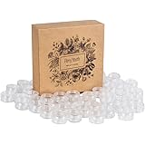 Fiery Youth 50 New,, 5 Gram Clear Cosmetic Sample Containers for Gifts & Home-made,Plastic Pot Jars,Small Plastic Container,2 Mini Spatulas, 50 Small Stickers and Attractive Packaging