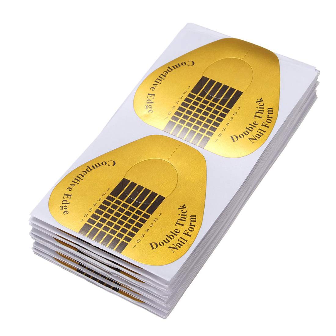 KINGMAS 100 Pcs Nail Art Form Guide Sticker, Horseshoe-Shaped Nail Stickers Art Acrylic Nail Gel Nail Extention Tips - Image 3