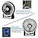 Security Portable Electric Personal Fan Mini USB Rechargeable Table Fan with 18650 Lithium-Ion Battery and USB Cable, Internal and Side Light, 3 Speeds