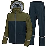 SWISSWELL Kids Rain Gear Waterproof Raincoat and Pants Boys Girls Rain Suit Lightweight for Camping Biking Outdoor