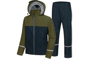 SWISSWELL Kids Rain Gear Waterproof Raincoat and Pants Boys Girls Rain Suit Lightweight for Camping Biking Outdoor