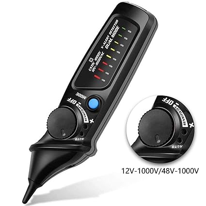 Spannungsprüfer Berührungsloser Spannungstester Spannungsmessgerät Durchgangsprüfer Einstellbare Empfindlichkeit mit LED Tasc