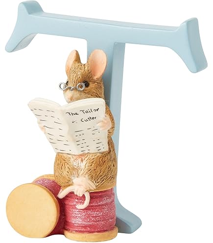 Statuetta Enesco Beatrix Potter - Hunca Munca Con Lettera D, Collezione Dipinta A Mano - Foto 6