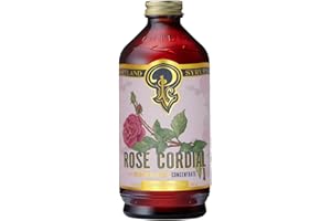 P PORTLAND SYRUPS Portland Syrups Rose Cordial Syrup - Craft Exquisite Floral beverages for Cocktails, Mocktails, Soda, and More - 12 oz with 24 Servings (Pack of 1)
