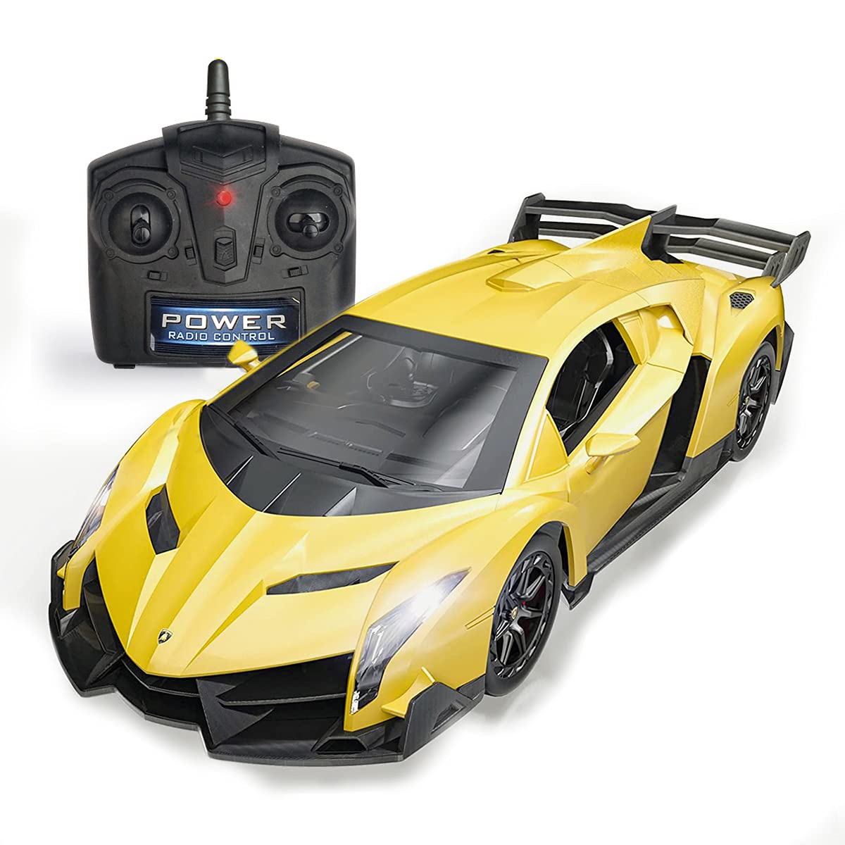Photo 1 of QUN FENG Remote Control RC CAR Racing Cars Compatible with Lamborghini Veneno Officially Licensed 1:24 Toy RC Cars Model Vehicle for Boys 6,7,8 Years Old,Yellow