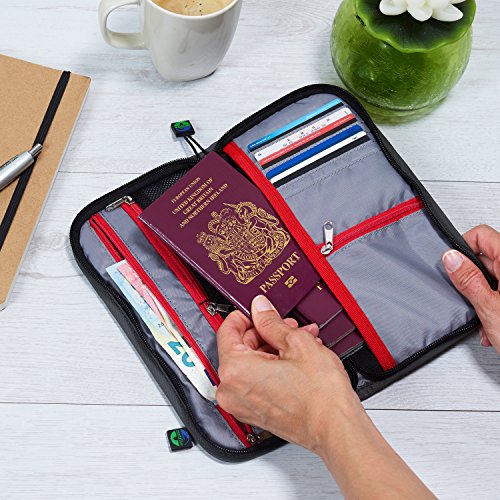 Travel Wallet Organizer For Family Fully Embedded RFID Blocking