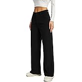 KICZOY Women's Corduroy Loose Mid Rise Pant Casual Fall Straight Leg Elastic Waist Pants with Pockets