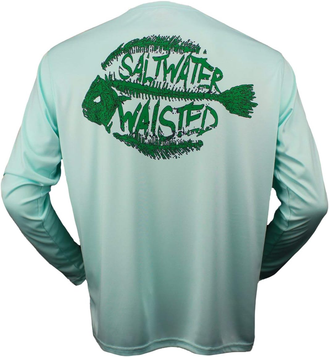 Green Flounder Long Sleeve Solar Performance Polyester UPF 50+ Fishing Shirt
