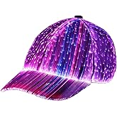 HUNRUY Hip Hop Luminous LED Baseball Cap Hats For Christmas Rave with 7 Colors Light USB Charging