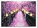 BANBERRY DESIGNS LED Wall Art - Lighted Pathway Canvas Print - Wooden Bridge Flowers and Lights - Purple Home Decor - Each Flickering Light Has an LED - Lighted Wall Art - Measures 12