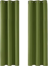 Deconovo Green Thermal Blackout Curtains 2 Panels 42 x 72 Eyelet Nursery